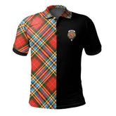 Chattan Tartan Polo Shirt Half of Me - Cross Style