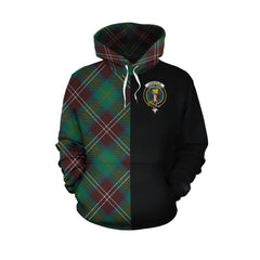 Chisholm Hunting Ancient Tartan Hoodie Half of Me - Cross Style
