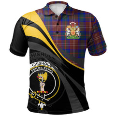 Chisholm Hunting Modern Tartan Polo Shirt - Royal Coat Of Arms Style