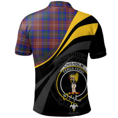 Chisholm Hunting Modern Tartan Polo Shirt - Royal Coat Of Arms Style