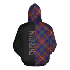 Chisholm Hunting Modern Tartan Hoodie Half of Me - Cross Style