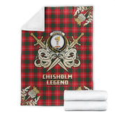 Chisholm Modern Tartan Gold Courage Symbol Blanket