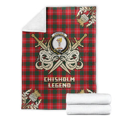 Chisholm Modern Tartan Gold Courage Symbol Blanket