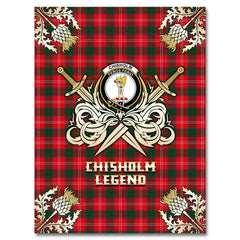 Chisholm Modern Tartan Gold Courage Symbol Blanket