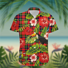 Christie Tartan Hawaiian Shirt Hibiscus, Coconut, Parrot, Pineapple - Tropical Garden Shirt