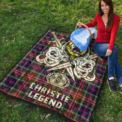 Christie Tartan Crest Legend Gold Royal Premium Quilt