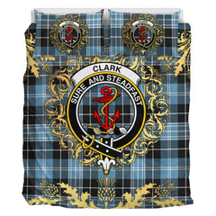 Clark Ancient Tartan Crest Bedding Set - Golden Thistle Style