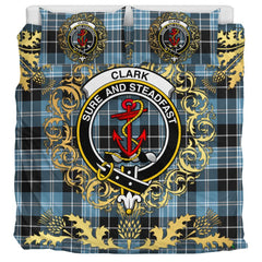 Clark Ancient Tartan Crest Bedding Set - Golden Thistle Style
