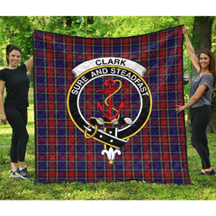 Clark Red Tartan Crest Quilt