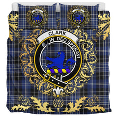 Clark (Lion) 02 Tartan Crest Bedding Set - Golden Thistle Style