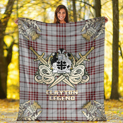 Clayton Tartan Gold Courage Symbol Blanket