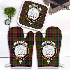 Cochrane Modern Tartan Crest Oven Mitt And Pot Holder (2 Oven Mitts + 1 Pot Holder)