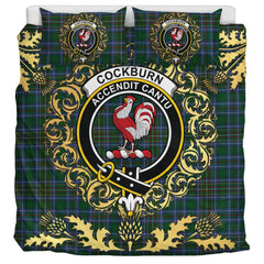 Cockburn 02 Tartan Crest Bedding Set - Golden Thistle Style