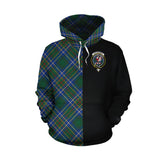 Cockburn Ancient Tartan Hoodie Half of Me - Cross Style