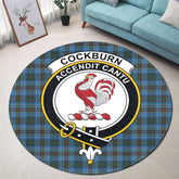Cockburn Modern Tartan Crest Round Rug