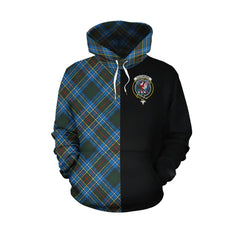 Cockburn Modern Tartan Hoodie Half of Me - Cross Style