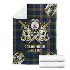 Colquhoun Modern Tartan Gold Courage Symbol Blanket