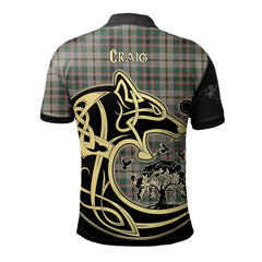 Craig Ancient Tartan Polo Shirt Viking Wolf