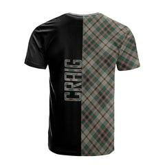 Craig Ancient Tartan T-Shirt Half of Me - Cross Style