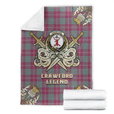 Crawford Ancient Tartan Gold Courage Symbol Blanket