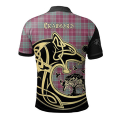 Crawford Ancient Tartan Polo Shirt Viking Wolf