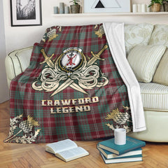 Crawford Modern Tartan Gold Courage Symbol Blanket