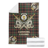 Cumming Hunting Ancient Tartan Gold Courage Symbol Blanket