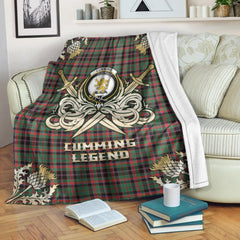 Cumming Hunting Ancient Tartan Gold Courage Symbol Blanket