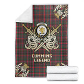 Cumming Hunting Modern Tartan Gold Courage Symbol Blanket