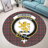 Cumming Hunting Modern Tartan Crest Round Rug