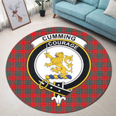 Cumming Modern Tartan Crest Round Rug