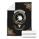 Cunningham Crest Tartan Premium Blanket Black