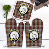 Cunningham Burgundy Dancers Tartan Crest Oven Mitt And Pot Holder (2 Oven Mitts + 1 Pot Holder)