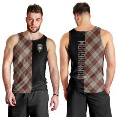 Cunningham Burgundy Dancers Tartan Crest Men's Tank Top - Cross Style