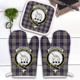 Cunningham Dress Blue Dancers Tartan Crest Oven Mitt And Pot Holder (2 Oven Mitts + 1 Pot Holder)