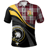 Cunningham Dress Burgundy (Dance) Tartan Polo Shirt - Royal Coat Of Arms Style