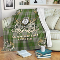 Cunningham Dress Green Dancers Tartan Gold Courage Symbol Blanket
