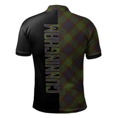 Cunningham Hunting Modern Tartan Polo Shirt Half of Me - Cross Style