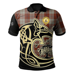 Davidson Dress Dancers Tartan Polo Shirt Viking Wolf