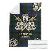 Davidson Modern Tartan Gold Courage Symbol Blanket