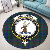 Davidson Modern Tartan Crest Round Rug