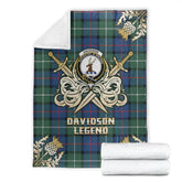 Davidson of Tulloch Tartan Gold Courage Symbol Blanket