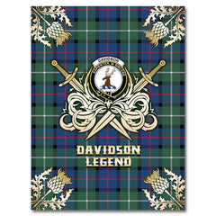 Davidson of Tulloch Tartan Gold Courage Symbol Blanket