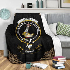 Dewar Crest Tartan Premium Blanket Black