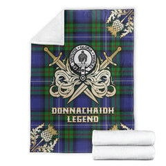 Donnachaidh Tartan Gold Courage Symbol Blanket