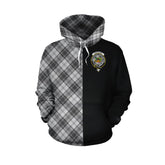 Douglas Grey Modern Tartan Hoodie Half of Me - Cross Style