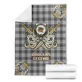 Douglas Grey Modern Tartan Gold Courage Symbol Blanket
