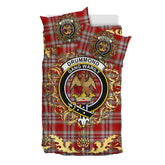 Drummond of Perth Dress 03 Tartan Crest Bedding Set - Golden Thistle Style