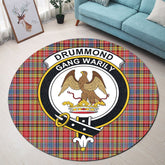 Drummond of Strathallan Tartan Crest Round Rug