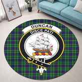 Duncan Modern Tartan Crest Round Rug